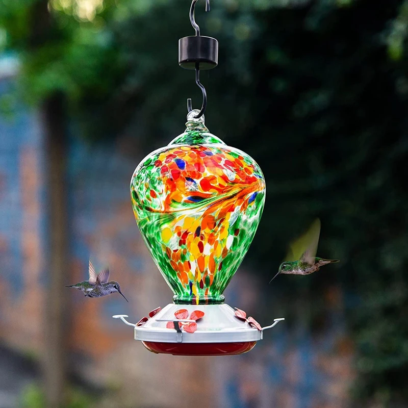 

Bird Feeders for Outdoors, Hand Blow Glass Bird Feeder, Bird Feeder Including Ant Moat Hook