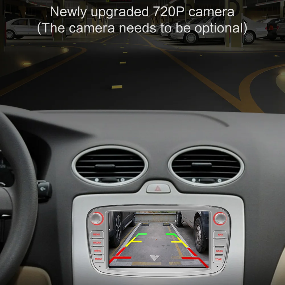 

7 Inch 1DIN Android 10.1 Car Stereo Radio Quad Core Adjustable Multimedia MP5 Player WIFI Bluetooth MirrorLinkGPS For Ford Focus