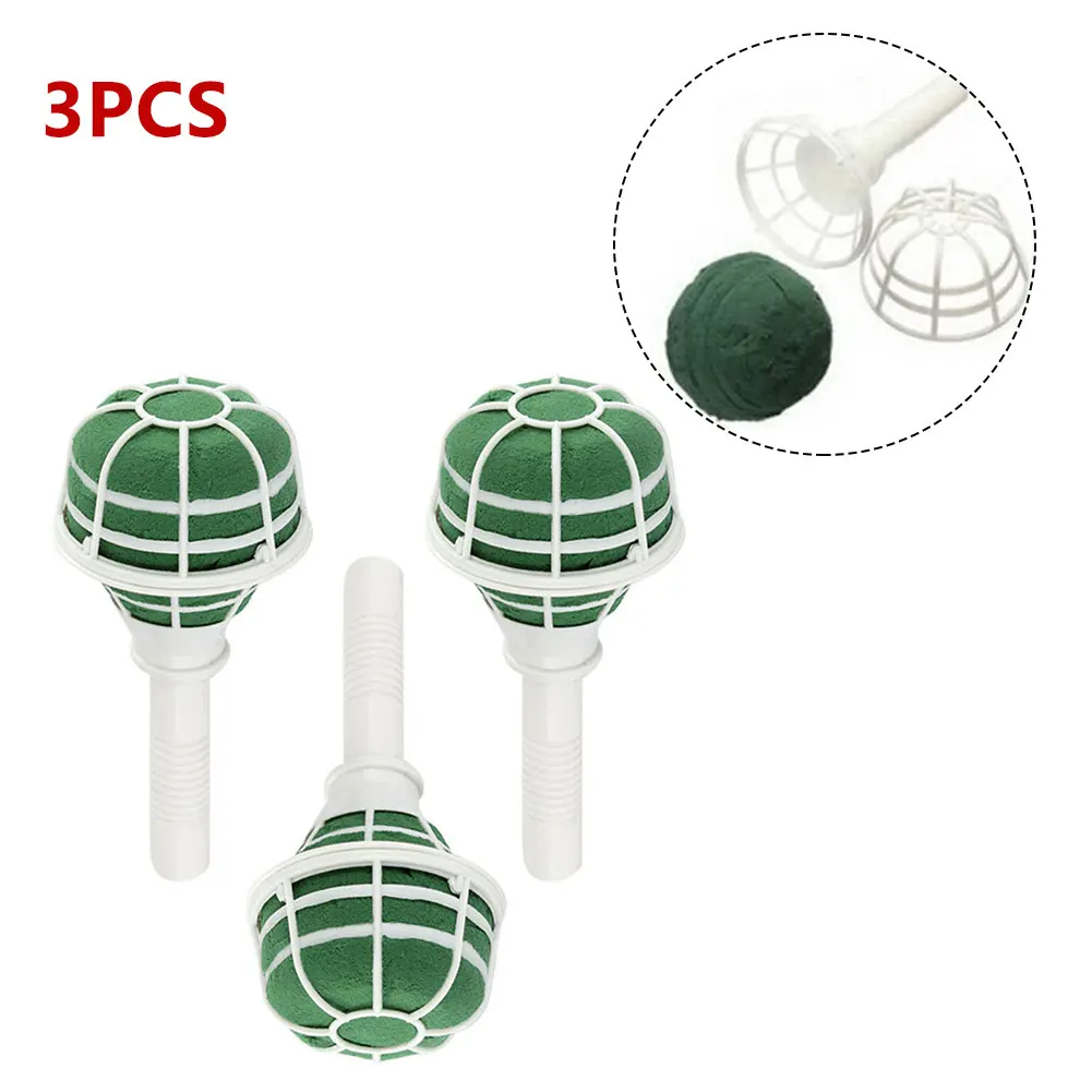 

3Pcs 18cm Bridal Wedding Flower Decoration Bouquet Foam Holder Green DIY Floral Handle Base BracketSupply