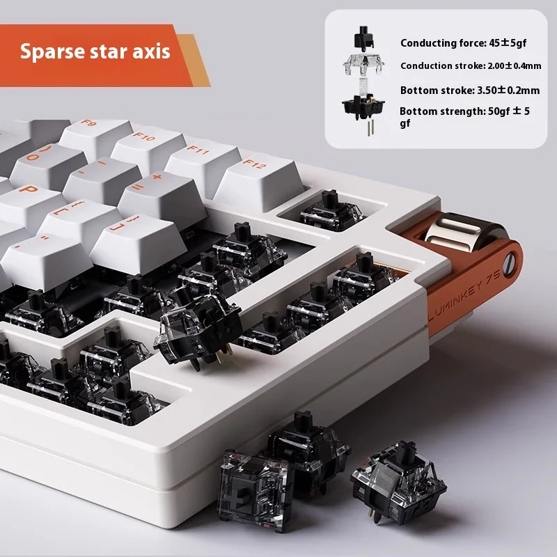 LUMINKEY 75V2 Механическая клавиатура 3 режима Bluetooth Беспроводная из алюминиевого