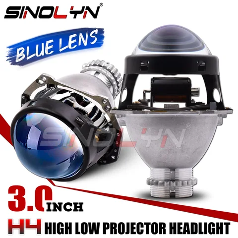 Sinolyn 3-дюймовый проектор для Hella 3R H4 синие линзы светильник H4 обновленные Биксеноновые линзы D2S D2H HID светильник ры автомобильные аксессуары
