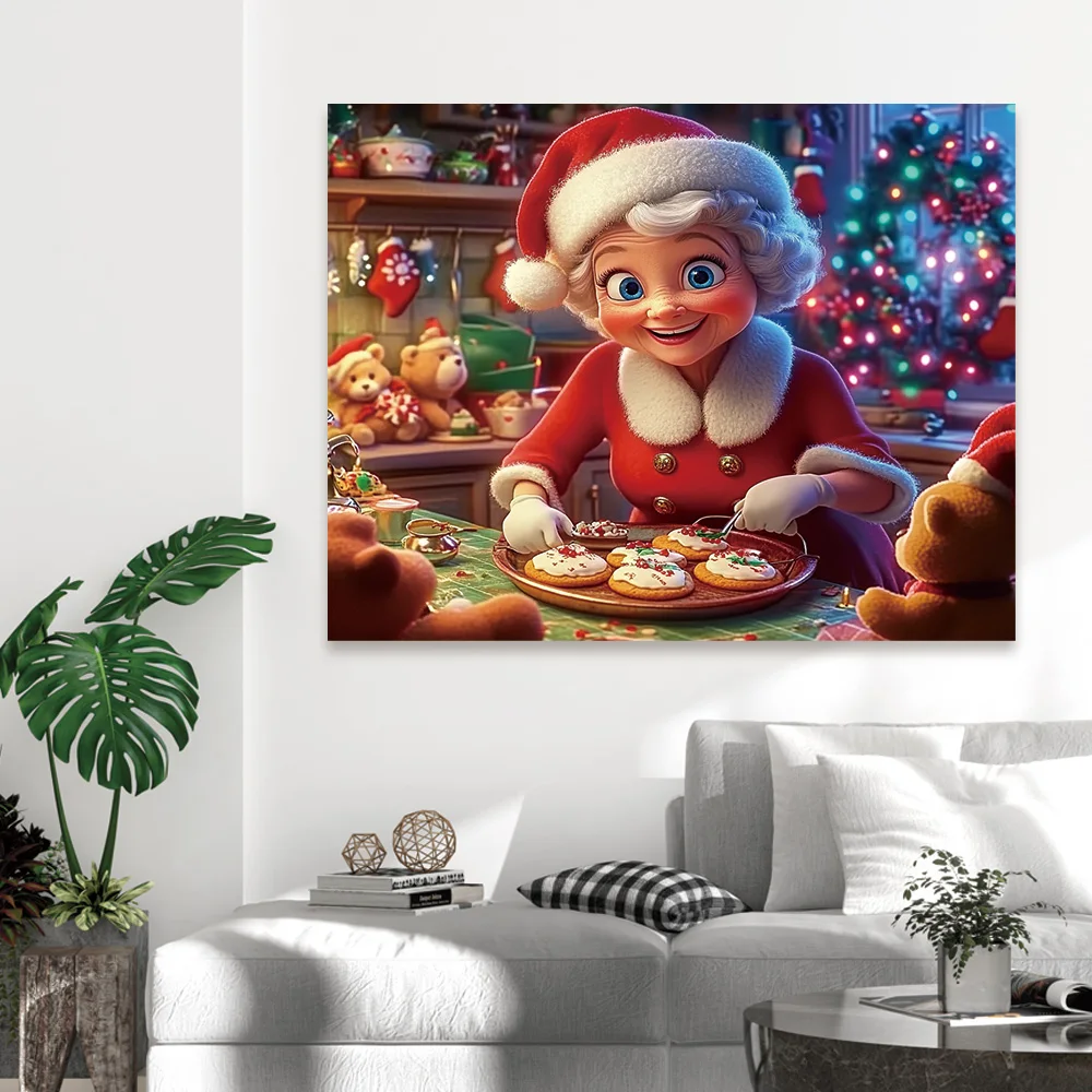 Фото 1 шт., милая бабушка Christmas_ai1, подходит для домашней комнаты, гостиной, спальни, идеально подходит для праздничного украшения фона №2
