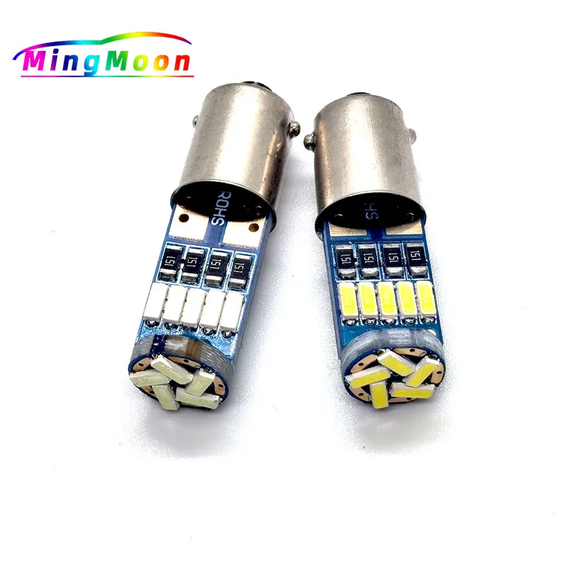 

200Pcs T4W T2W T3W Ba9s LED Bulbs White 4014 15-SMD T11 H6W Car LED Interior Dome Light Reading Door Trunk Clearance Lamp 12V