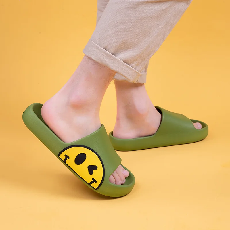 

Best Selling Summer Indoor women's sandals 2021 Fashion Cartoon Smiling Face Couples for Men and Women's slippers