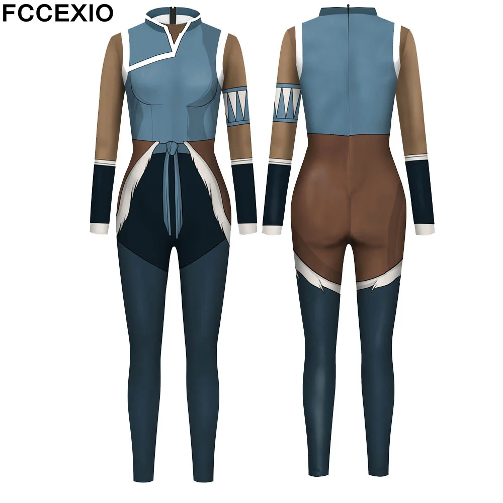 

FCCEXIO Japanese Anime Pattern 3D Printed Cosplay Costume Sexy Jumpsuit Bodysuit Adult Carnival Party Clothing S-XL monos mujer