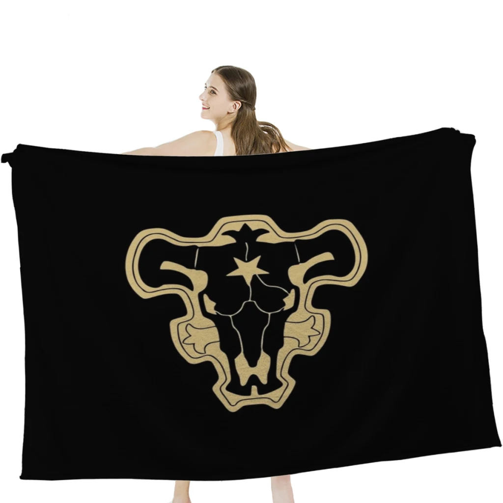 

Мягкое Фланелевое флисовое теплое одеяло с черным клевером, черная быка, кровать, диван для кемпинга, путешествий