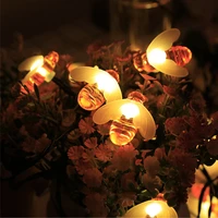 honey bee led string fairy lights christmas tree decorations for home outdoor wedding garden patio lights garland street lamp
