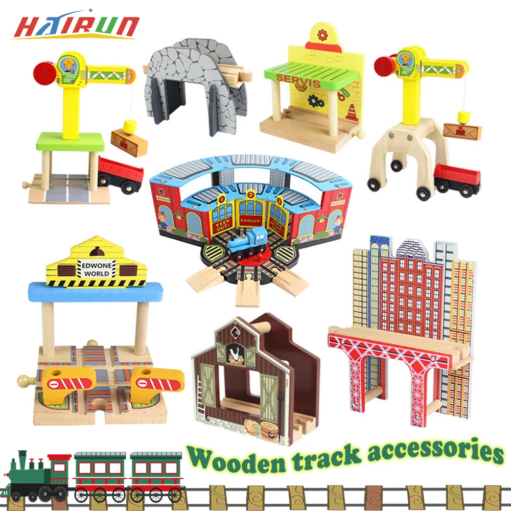 Деревянная железная дорога игрушка городской дорожный туннель набор сделай сам