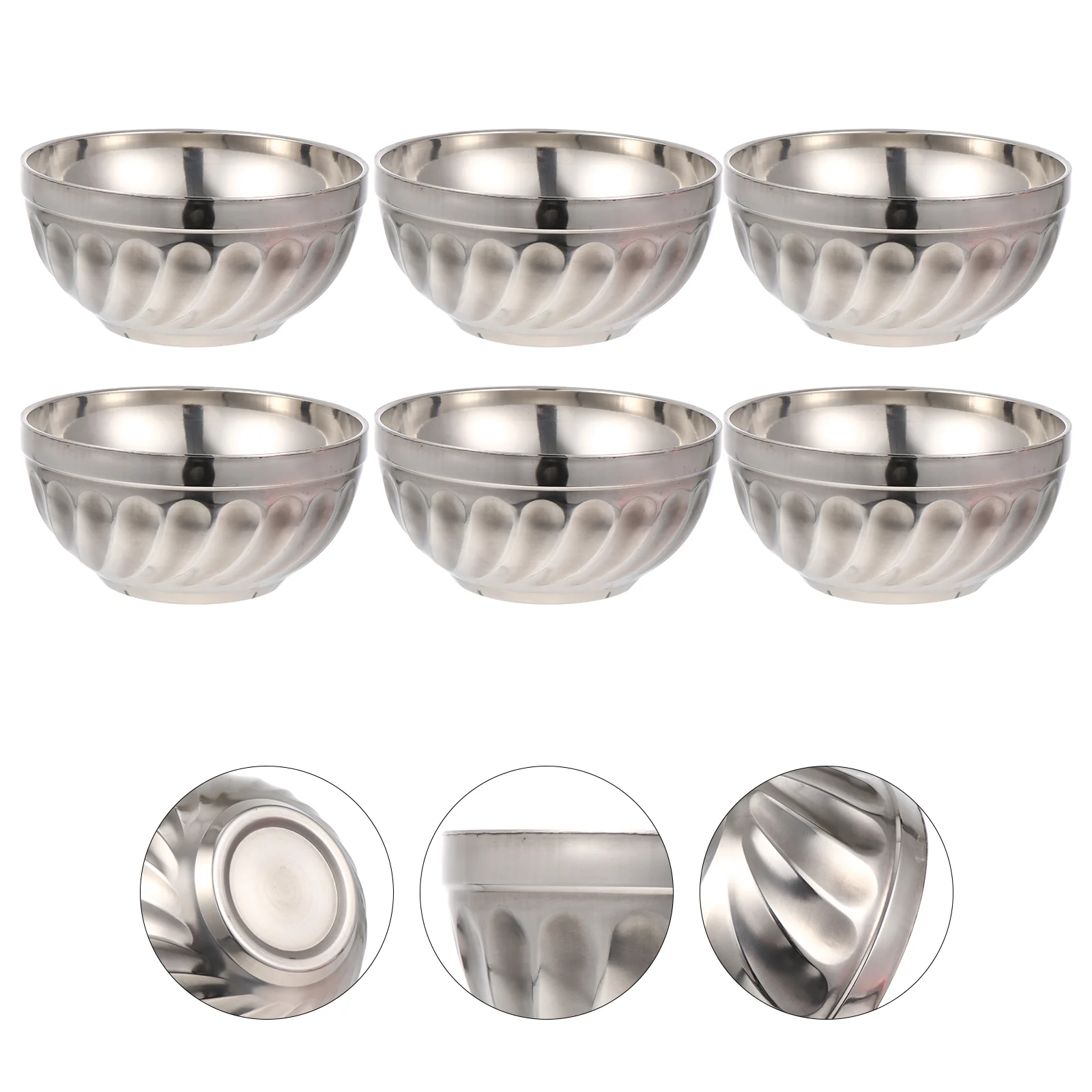 

6Pcs Stainless Steel Bowls Portable Camping Bowls Household Storage Bowls