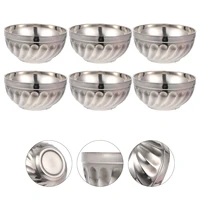 6pcs stainless steel bowls portable camping bowls household storage bowls