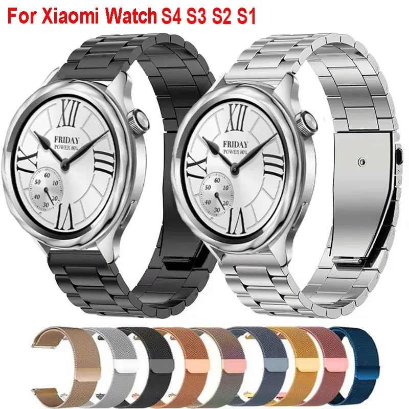 Миланский ремешок для Xiaomi Watch 2 Pro Mi Color из нержавеющей стали S4 S3 S2 S1 22 мм