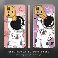case for xiaomi redmi note 8 9 10 11 9a 11s 9c nfc 10t power telescope astronaut space travel phone style print gold plating