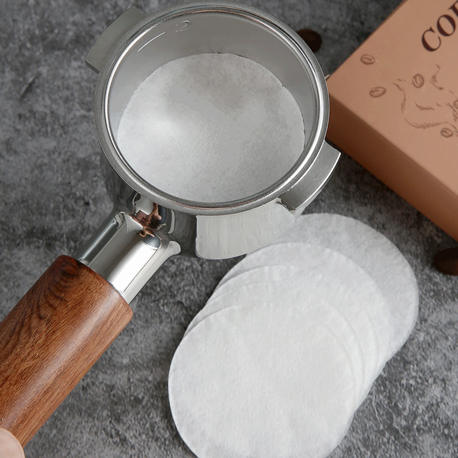 

Coffee Filter, 51/53/58MM Espresso Portafilter Special Powder Bowl Secondary Water Filter Paper Coffee Accessories 100Pack