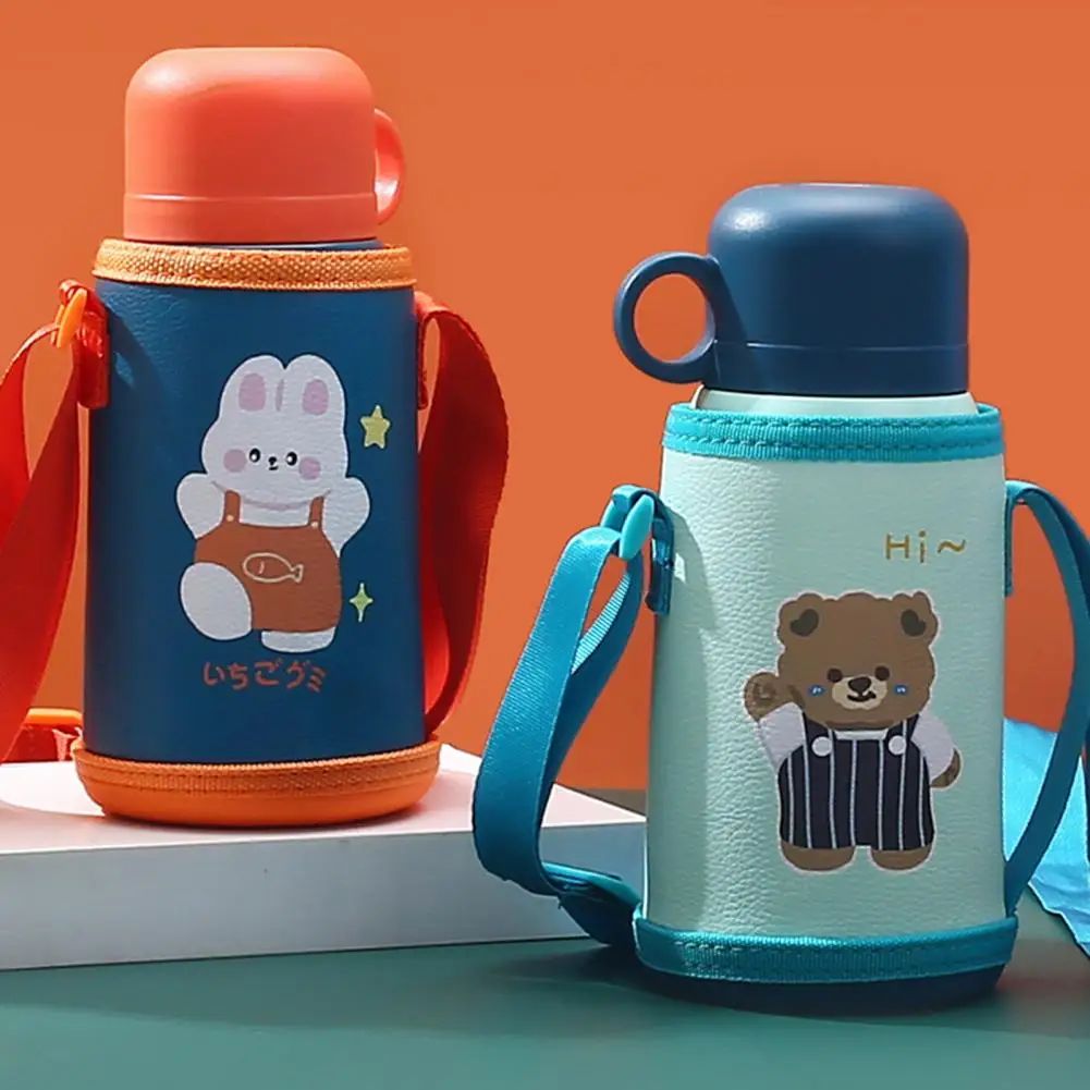 

Durable Vacuum Flask with Sleeve 4 Colors Children Thermal Water Bottle Vacuum Cup Drink Bottle 1 Set