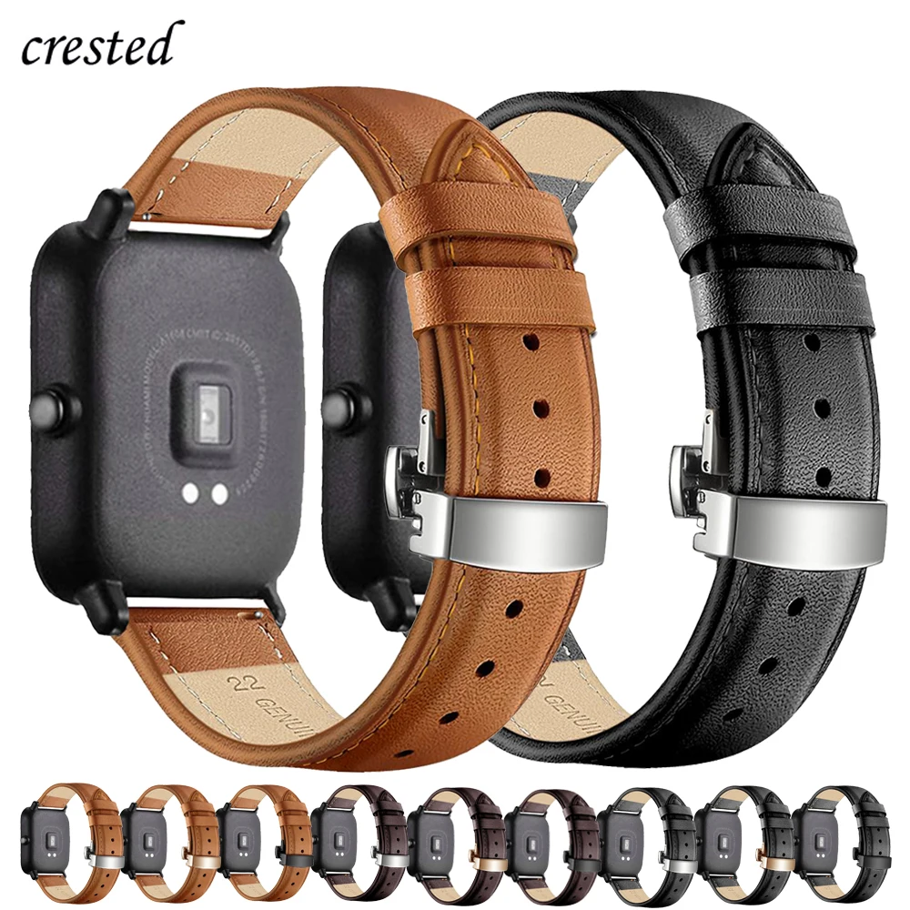 

20mm/22mm Watch band For Amazfit GTS/2/2e/3/GTS2 Mini/GTR 42mm/47mm/GTR2/3/Pro strato Genuine Leather Bracelet Amazfit bip strap