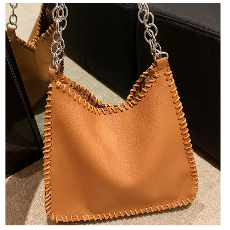 

2023 simple large-capacity Retro women's commuter underarm bags chain shoulder tote bag female small shopper handbags bolsas