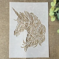 a4 2921cm unicorn diy layering stencils wall painting scrapbook coloring embossing album decorative paper card template