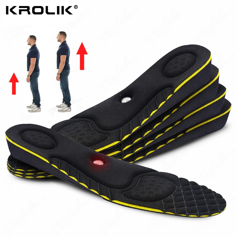 Invisible Height Increase Insole For Men Women 2/3/4/5cm Cushion Height Lift Foot Massage Magnetic Massage Shoes Insole Insert