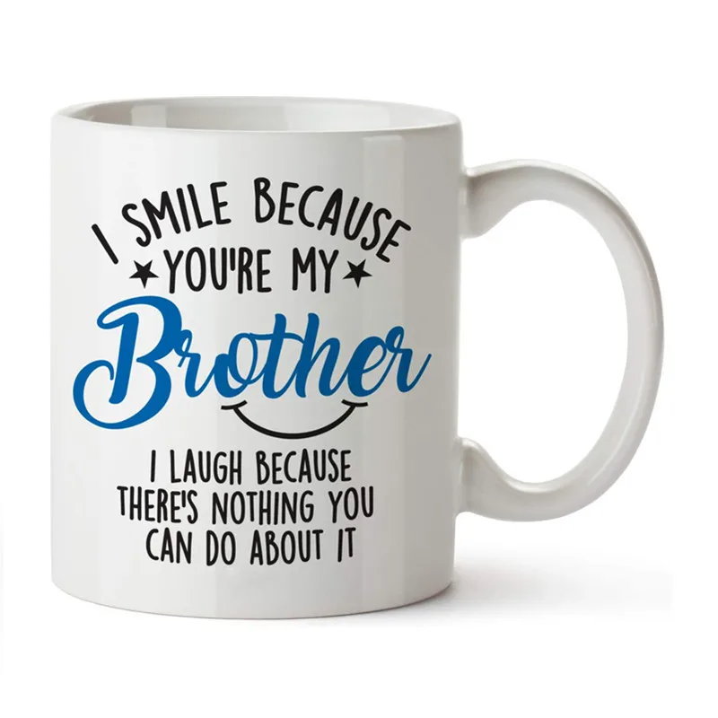 Белые керамические кружки кофейные чашки я улыбаюсь потому что вы мой брат