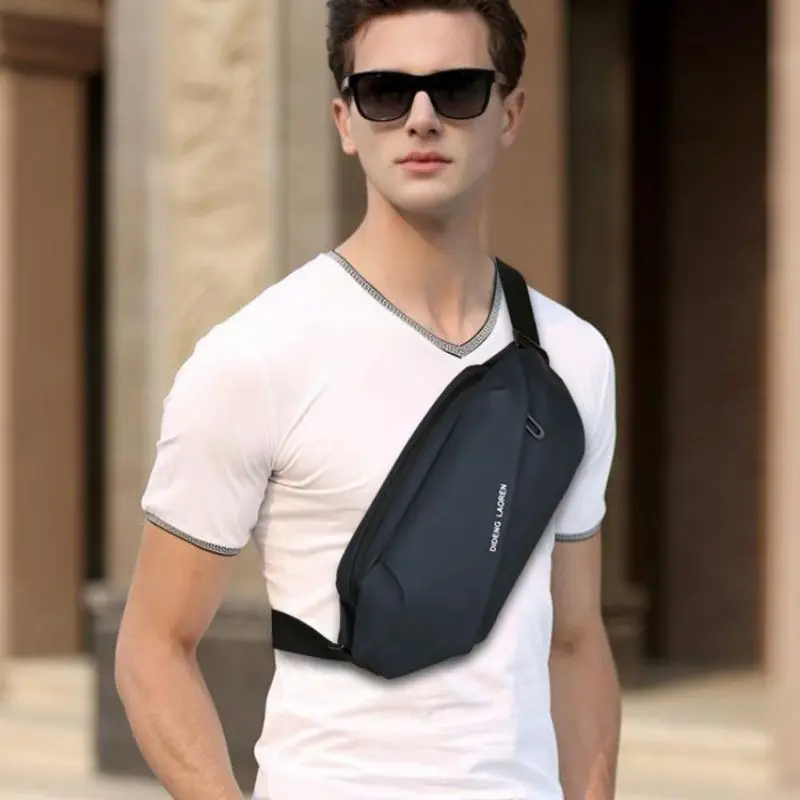 Men's Chest Bag Multifunctional Waterproof Waist Bag Casual Sports Style Shoulder Crossbody Bag Men's Fashion Phone Chest Bag