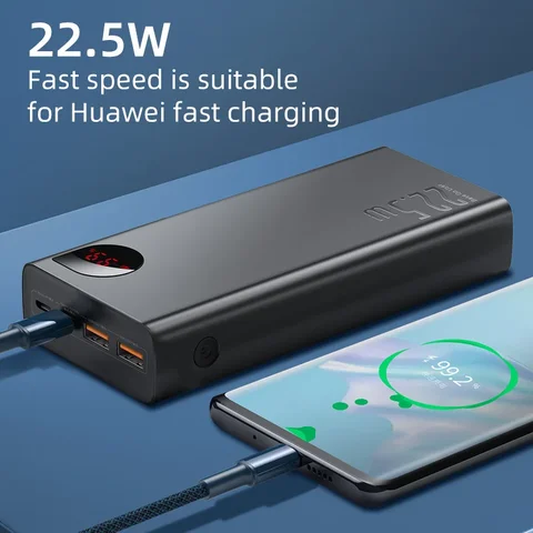 Baseus Power Bank 10000 мАч 22,5 Вт PD Powerbank с быстрой зарядкой Портативный внешний аккумулятор для iPhone 15 14 12 13 Pro Samsung Huawei
