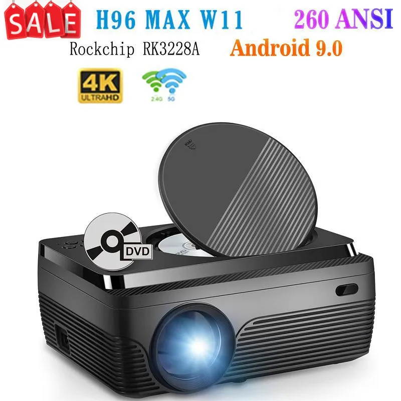 Новый проектор H96 MAX W11 Dual WiFi RK3228A 4K BT4.1