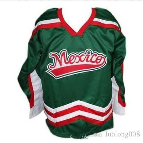 

Vintage Mexico Hockey Jersey Embroidery Stitched Customize any number and name Jerseys
