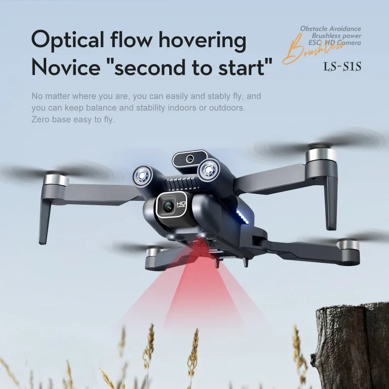 Мини-дрон S1S RC Drone Профессиональная аэрофотокамера 6K с двумя объективами и бесщеточным оптическим потоком с сервоприводом WIFI Складной квадрокоптер (art.: 3920cf2ea85c4) - 3920cf2ea85c4