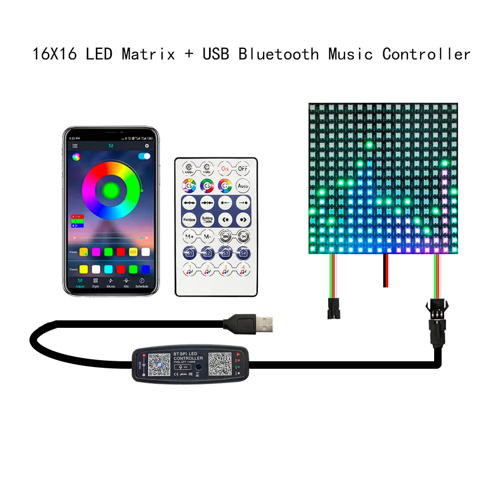 

Светодиодная гибкая панель WS2812B RGB 28 клавиш Bluetooth