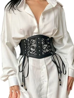 women corset black sexy lace girdle underbust waist bandage bustier body slimming wide belts dress girdle elastic waistband