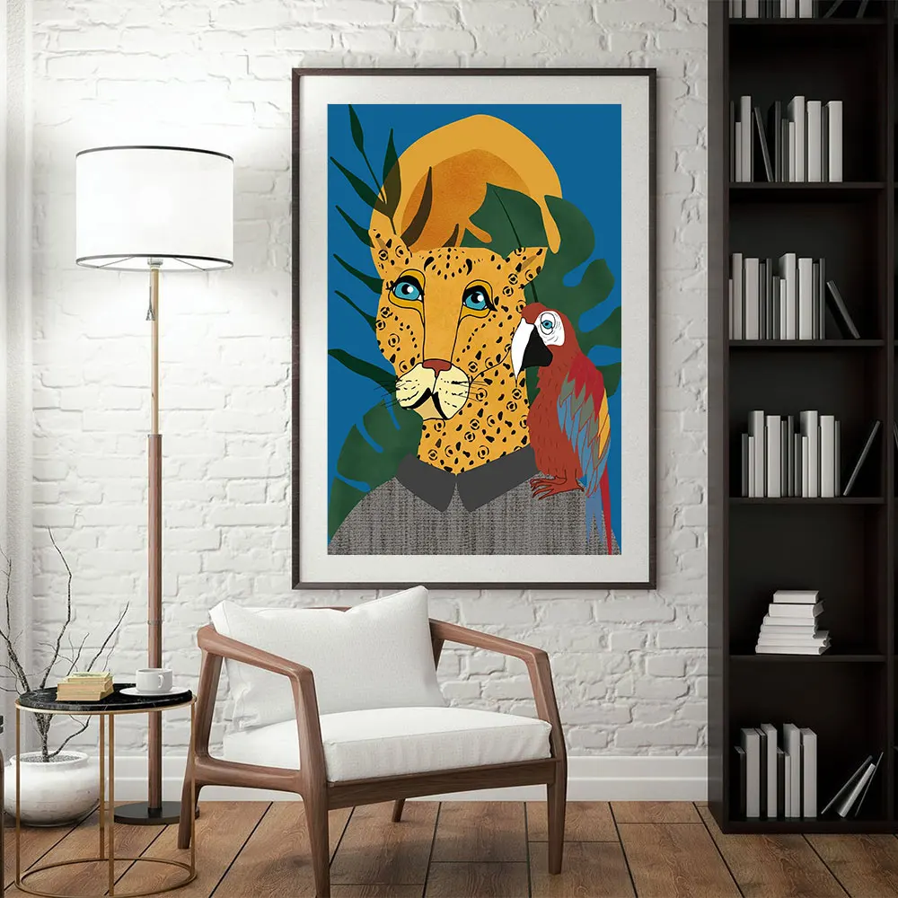 

Botanical House Plants Art Nordic Lion Poster Home Decor Boho Green Leaves Flower Decor Picture Modern Wall Art Canvas Painting