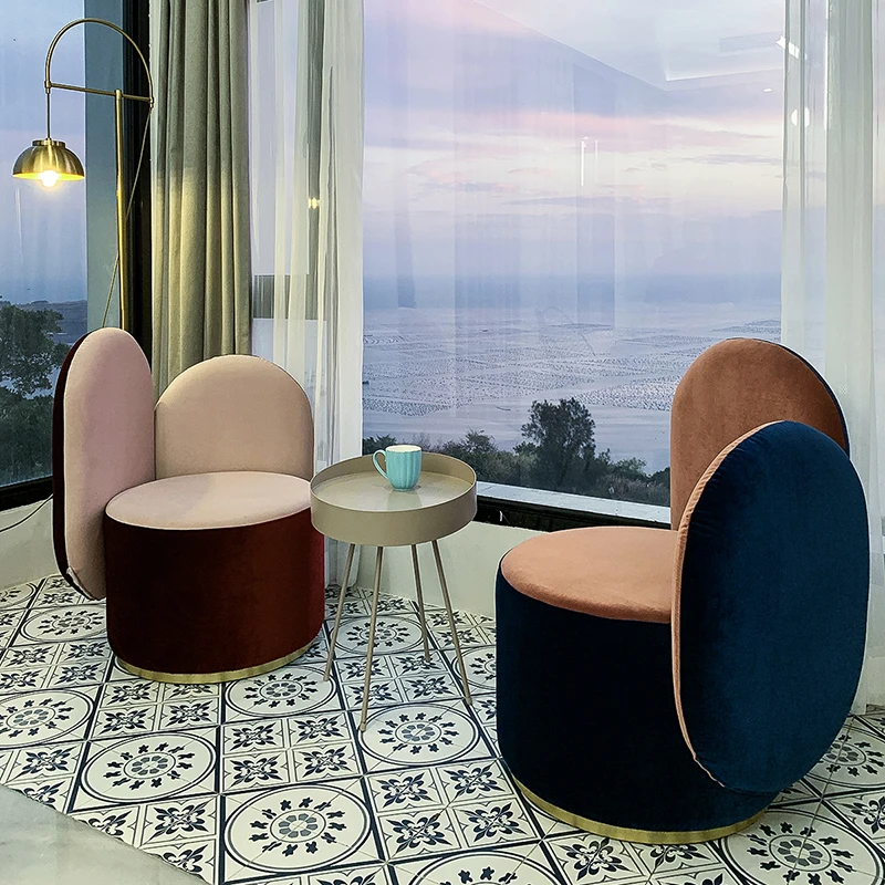

Modern Wingback Chairs Living Room Leisure Wood Back Support Relax Single Chair Designer Floor Nordic Muebles Home Furnitures