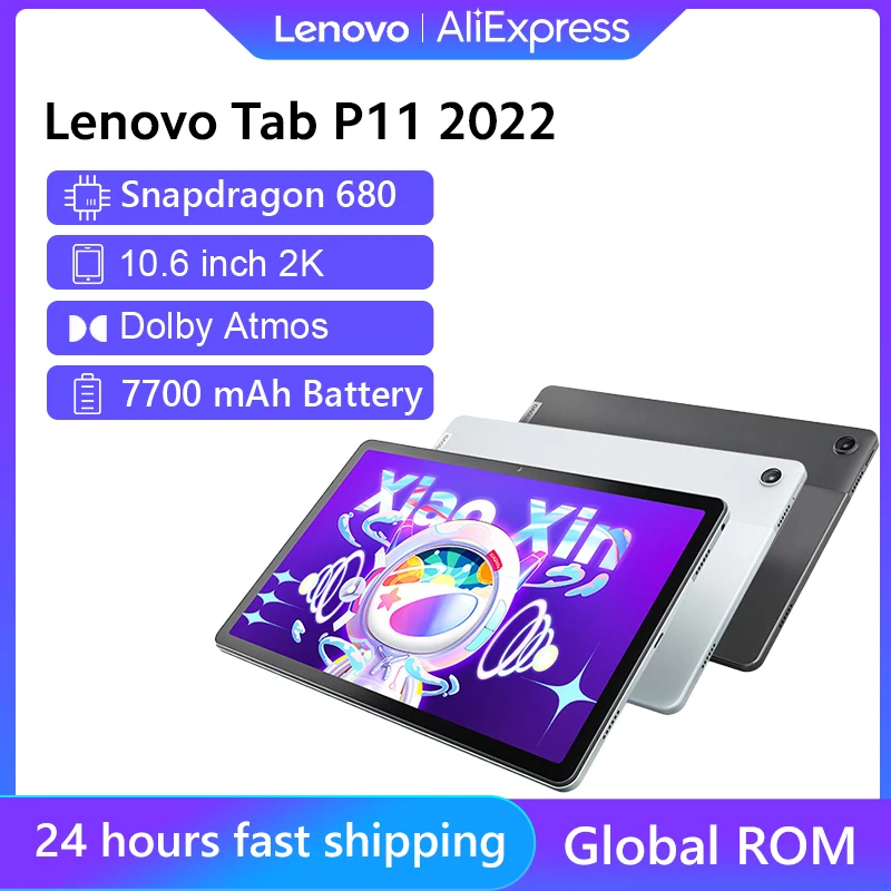 Global ROM Lenovo Tab P11 2022 or Xiaoxin Pad 2022 Snapdragon 680 Octa Core 10.6'' Screen  64GB 128GB 7700mAh Android 12 Tablet