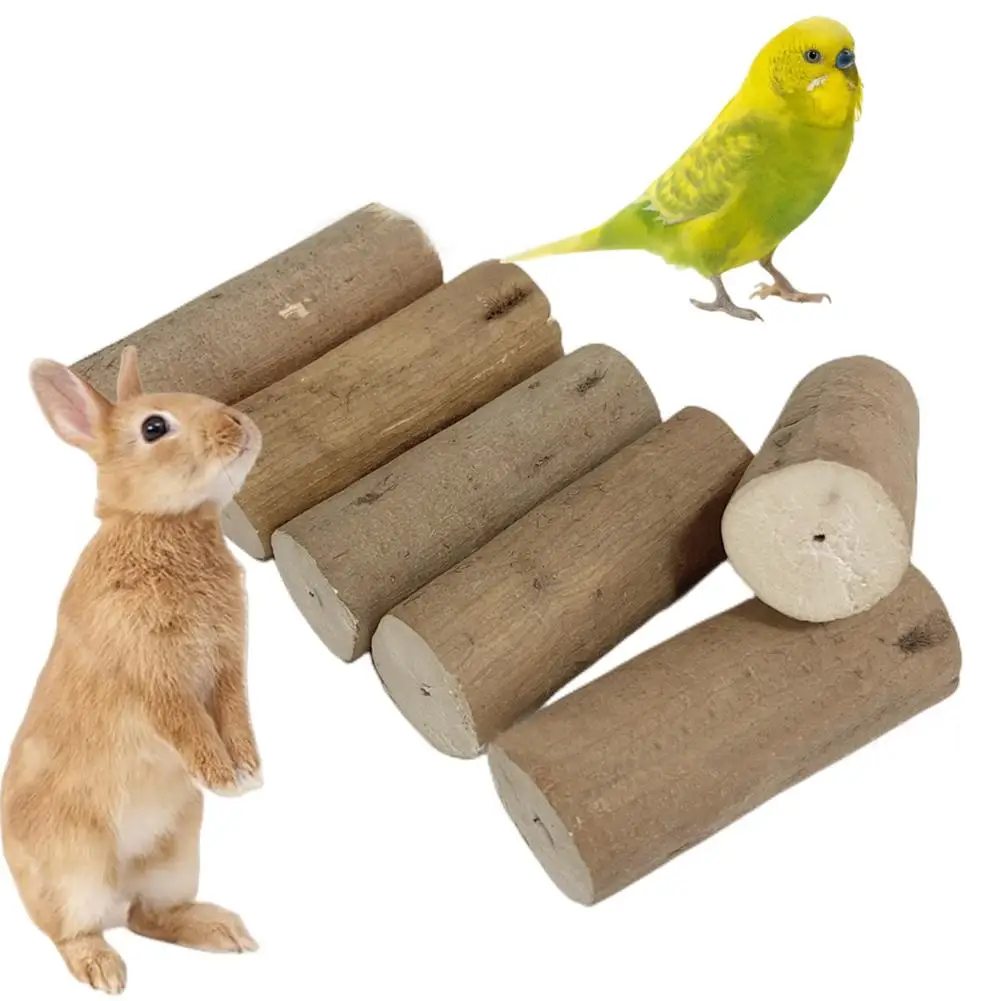 

NEW Birds Natural Wooden Molar Chew Toy Relief Boredom Teeth Cleaning Toys For Rabbit Parrot Hamsters