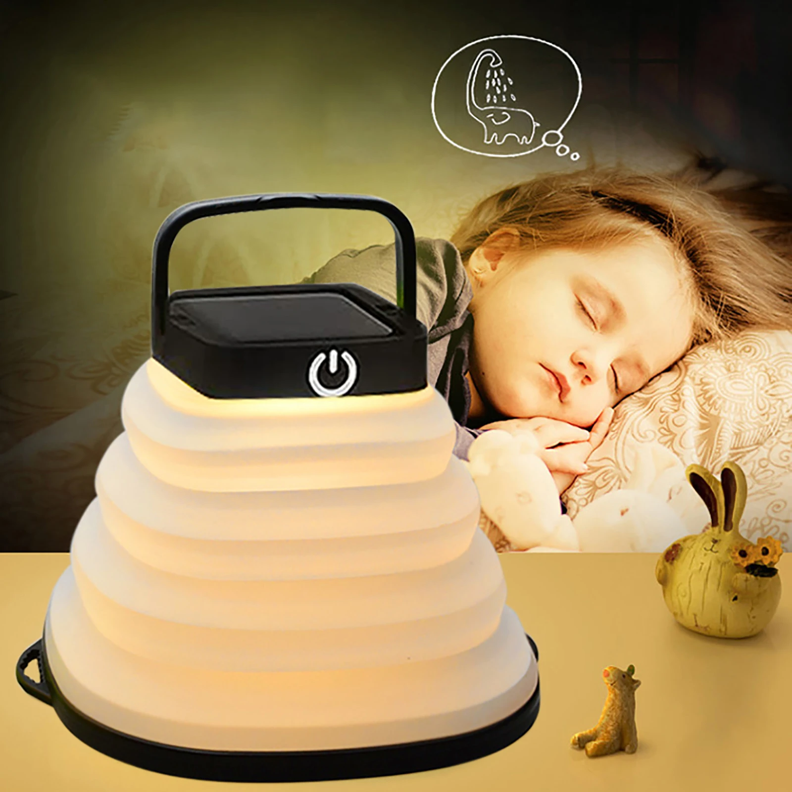 

LED Solar Camping Lanterns USB Rechargeable Poldable Lights Collapsible Tent Lamps Household Decoration Supplies