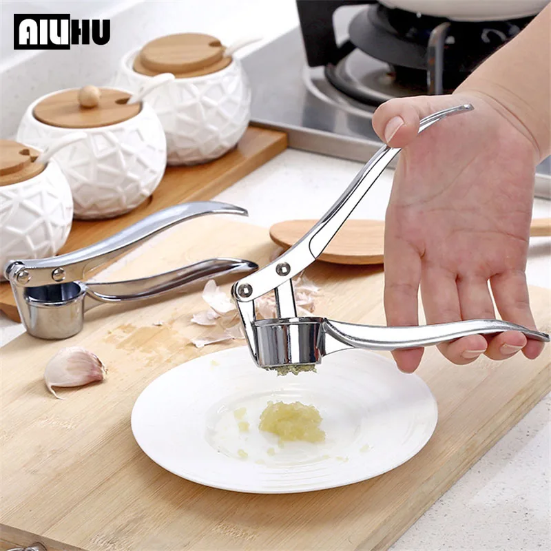 

Stainless Steel Color Garlic Press Crusher Kitchen Accessories Vegetables Ginger Squeezer Masher Handheld Ginger Mincer Tools