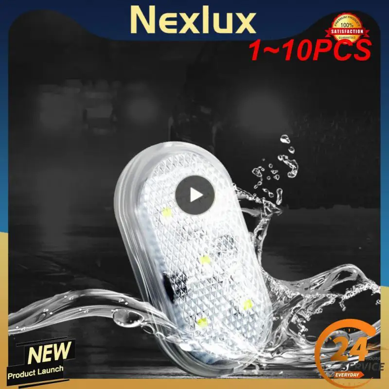

1~10PCS 1-Led Car Door Light Car Interior USB Rechargeable Wireless Magnetic Switch Night Lamp LED Car Door Signal Welcome
