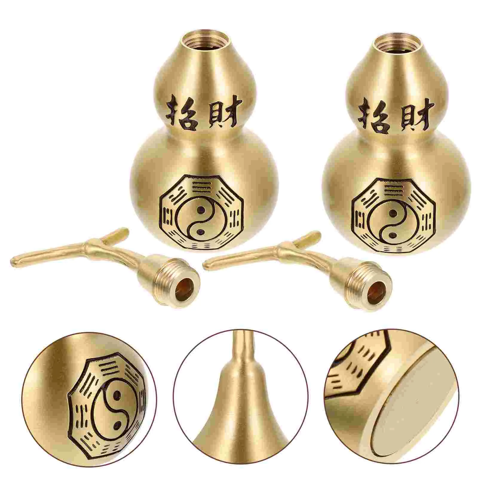 

Gourd Copper Wu Lou Statue Chinese Feng Decor Shui Craft Ornament Wealth Lu Hu Luck Figurine Fengshui Desktop Brass Figure Good