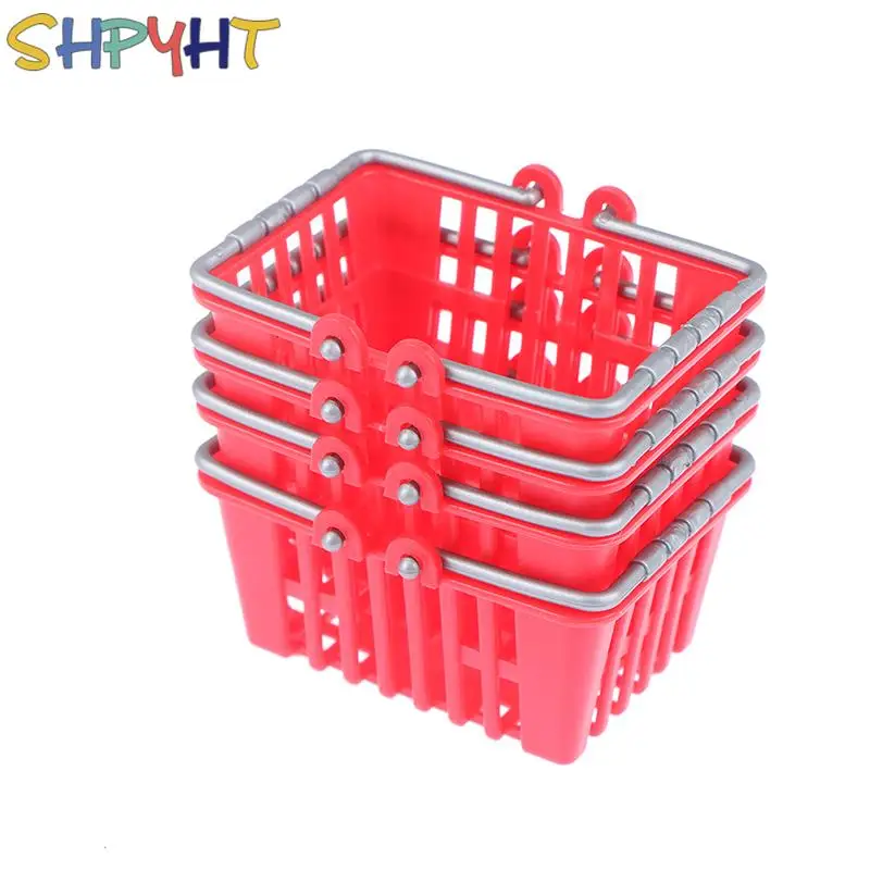 

1PC Pretend Play Toys Kids Doll House Miniature For Dollhouse Decor Mini Supermarket Shopping Hand Basket Model Shopping Basket