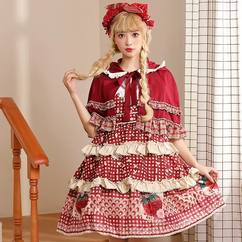 Женский маскарадный костюм красного цвета с капюшоном для Хэллоуина