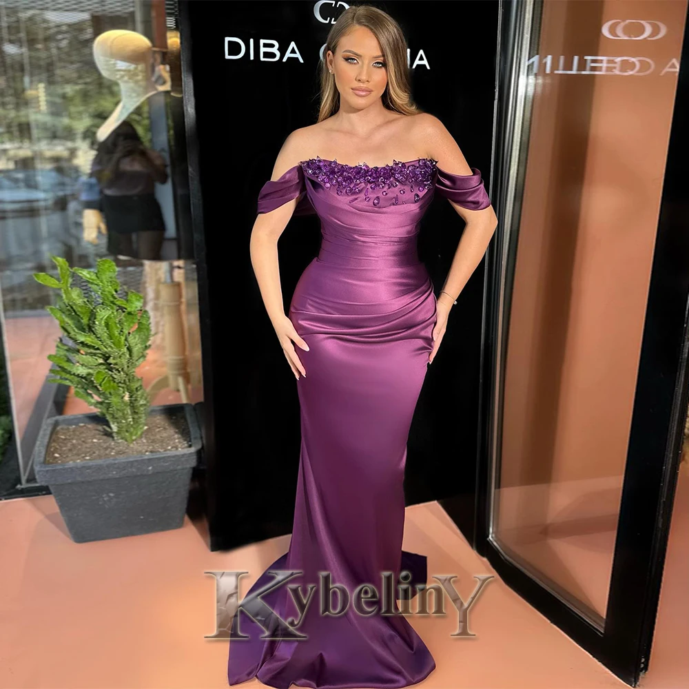 

Атласные вечерние платья с открытыми плечами Kybeliny, модель 2024, Сделано на заказ