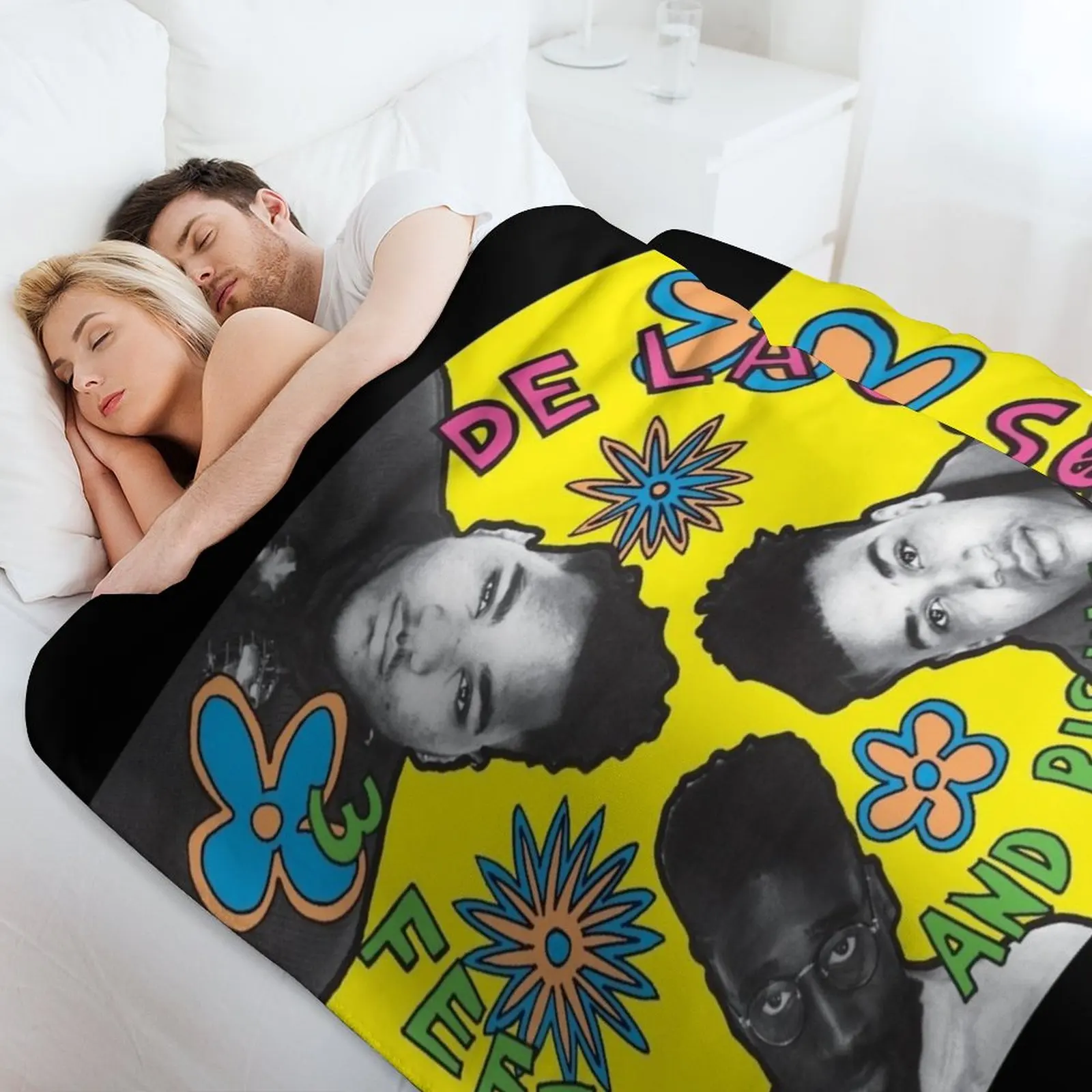 Фото Плед с обложкой альбома De La Soul 3 Feet High and Rising, мягкий и удобный, для дома, на все времена года №4