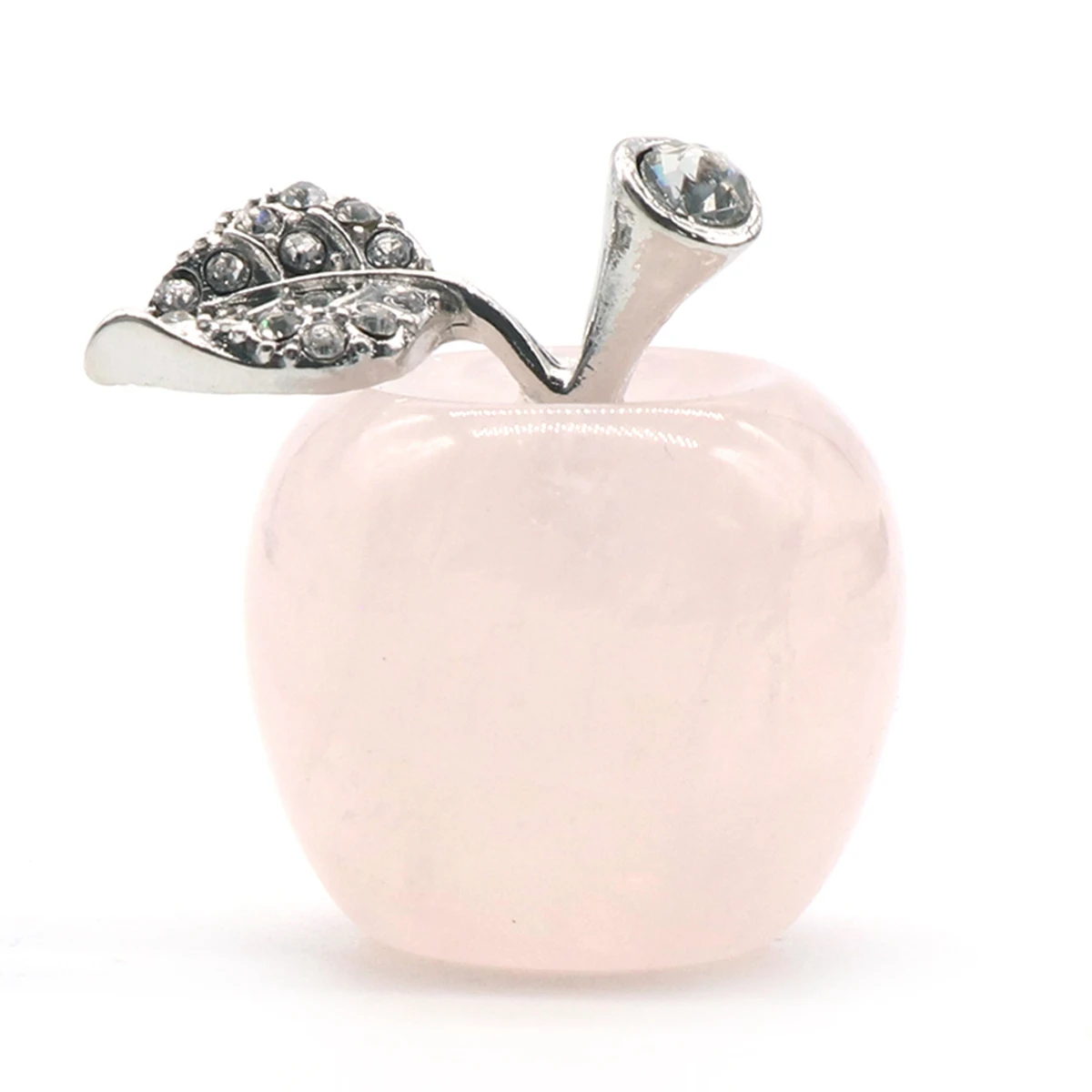 

QIMOSHI 30MM Craved Rose Quartz Apple Crafts for Home Living Room Decoration Gifts Gemstone Statue Figurines