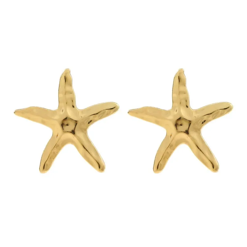 Женские серьги-гвоздики в виде морской звезды