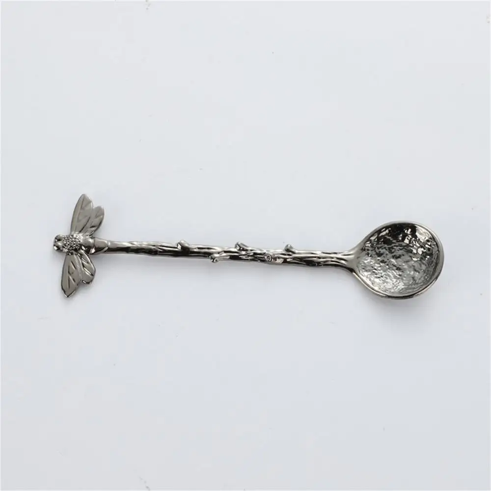 

Drinkware Coffee Spoon Stiring Scoop Stainless Steel Ice Cream Spoons Retro Style Lovely Teaspoon Kitchen Tools Tableware