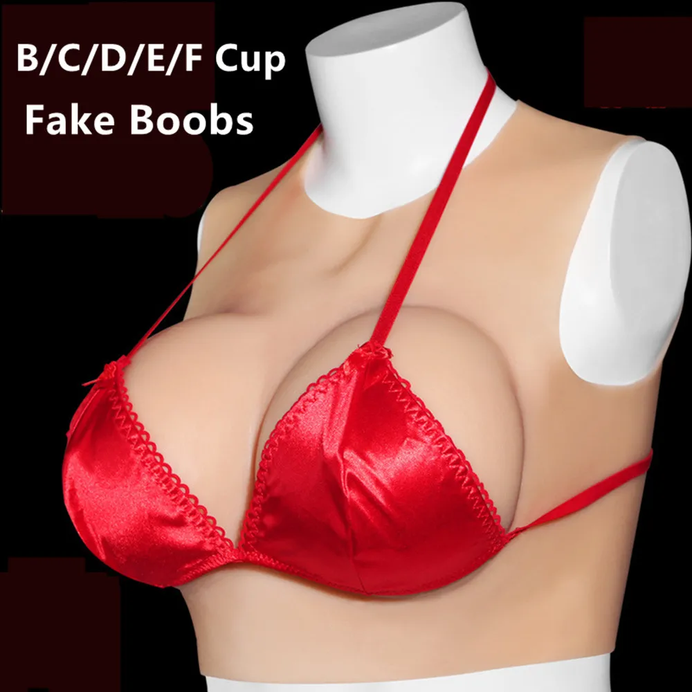 B/C/D/E/F Full Cup Silicone Tits False Breast Fake Chest Artificial Boobs Shemale Cosplay Crossdressing Female Simulated Breasts