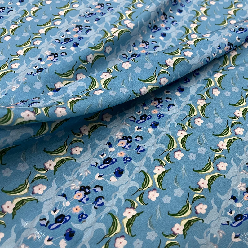 

High Quality Silk Crepe Printing Pattern cloth fabric Fashion Summer Dress Shirt Skirt Fabrics For Clothing Per Meter