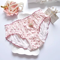 girls summer pure cotton screw thread princess sexy maidens panties soft comfortable knicker mid waisted naughty cute briefs