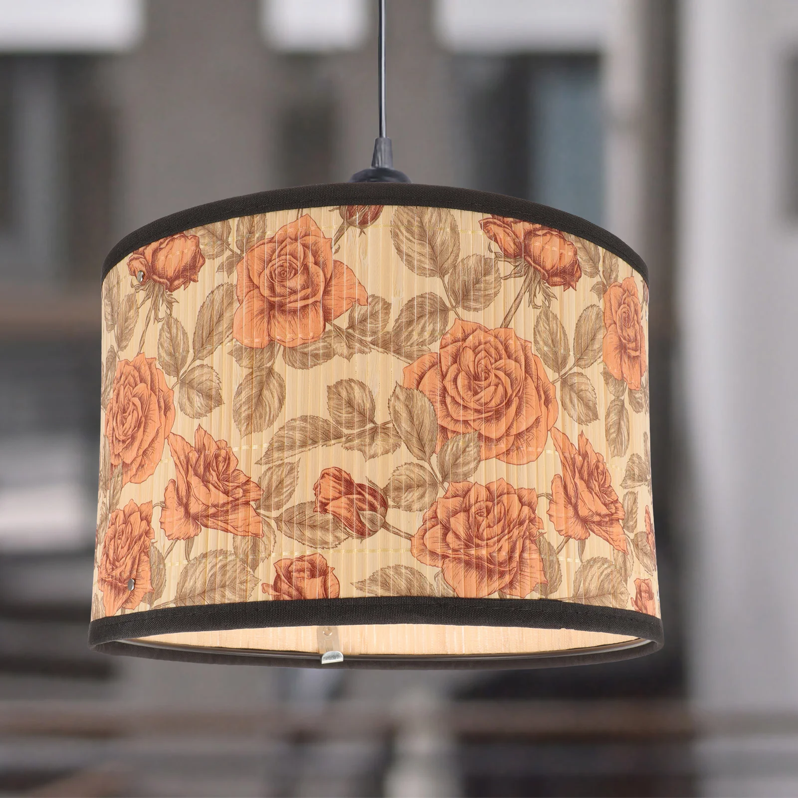 

Lamp Shades Simple Pendant Printed Lampshade Ceiling Bamboo Home Decor Light Cover Printing