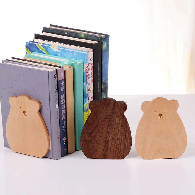 

Nature Wooden Desktop Bookends Book Organizer Office Desktop Home Bookends Book Ends Stand Holder Shelf Bookrack